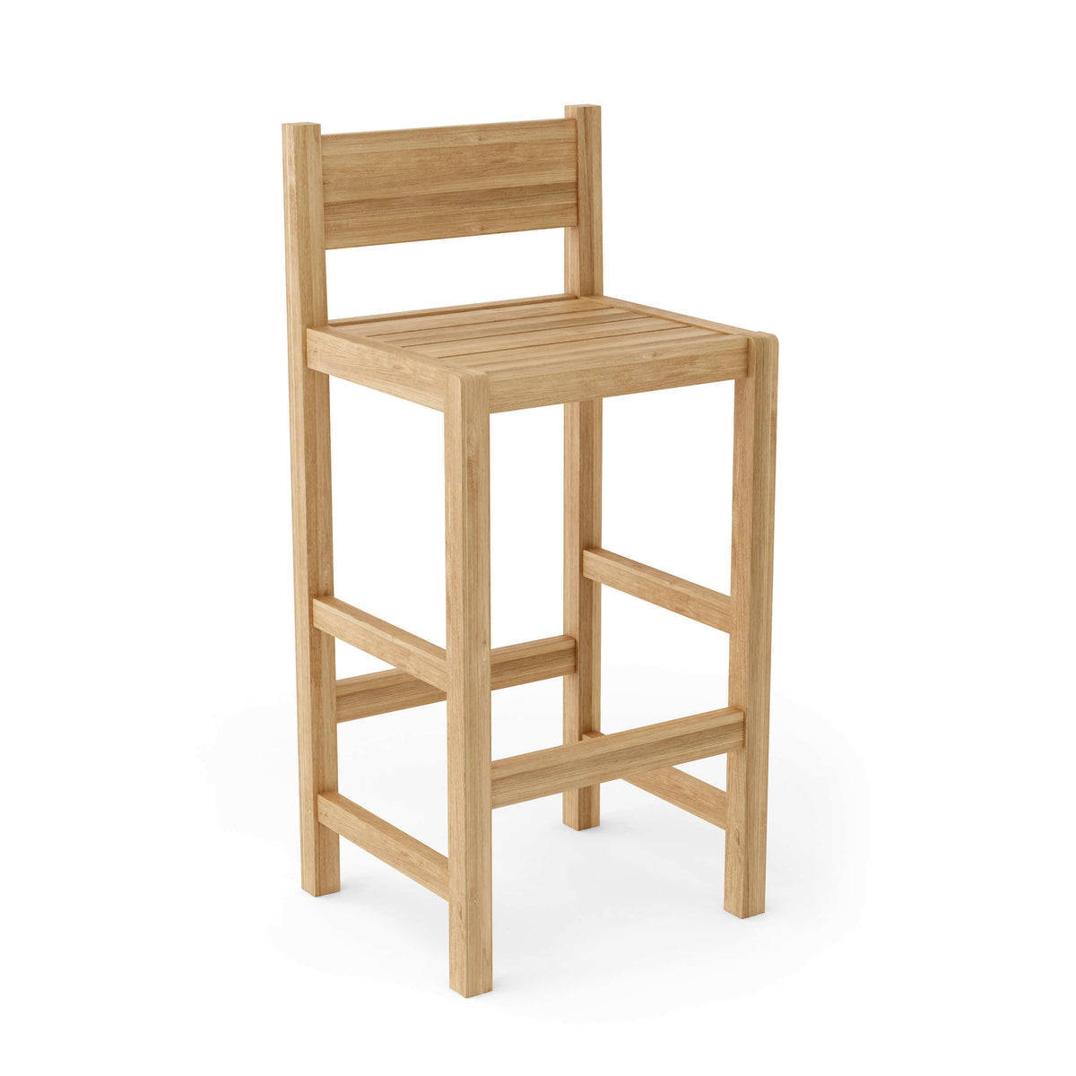 Anderson Teak Sedona Outdoor Bar Chair with Backrest and Bar-Height Seat