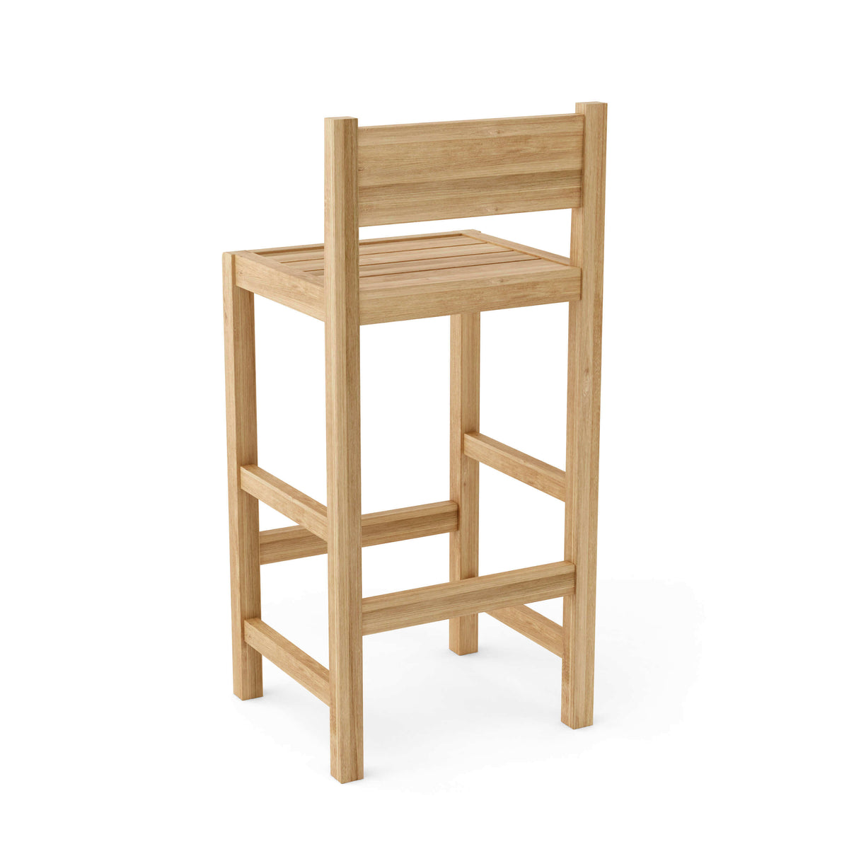Anderson Teak Sedona Outdoor Bar Chair Three-Quarter View of Bar Chair Profile
