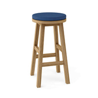 Anderson Teak Round Outdoor Bar Stool constructed from high-quality, weather-resistant teak wood