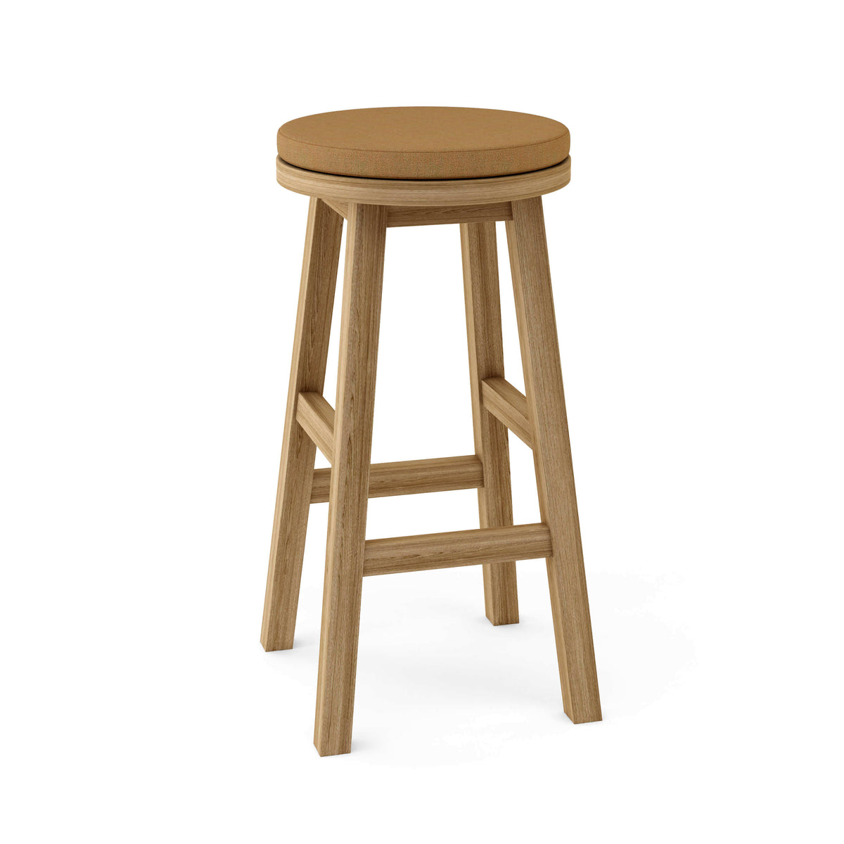 Sunbrella Canvas Teak Cushion Color Option for Anderson Teak Alpine Round Bar Stool