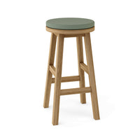 Anderson Teak Round Outdoor Bar Stool constructed from high-quality, weather-resistant teak wood