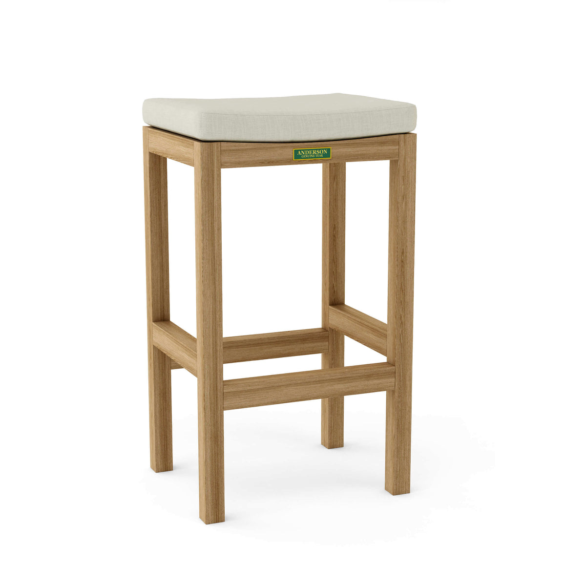 Sunbrella Canvas Natural Cushion Color Option for Anderson Teak Montego Bar Table 3 Piece Set