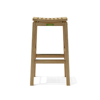 Teak wood backless outdoor bar stools