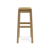 Teak wood backless outdoor bar stools