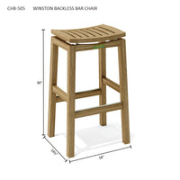 Teak wood backless outdoor bar stools
