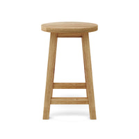 Anderson Teak Round Outdoor Counter Stool constructed from high-quality, weather-resistant teak wood