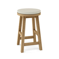 Anderson Teak Round Outdoor Counter Stool constructed from high-quality, weather-resistant teak wood