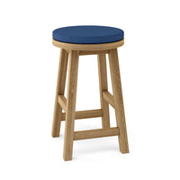 Anderson Teak Round Outdoor Counter Stool constructed from high-quality, weather-resistant teak wood
