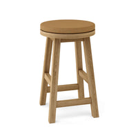Anderson Teak Round Outdoor Counter Stool constructed from high-quality, weather-resistant teak wood