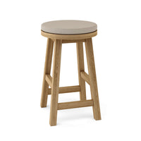 Anderson Teak Round Outdoor Counter Stool constructed from high-quality, weather-resistant teak wood