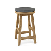 Anderson Teak Round Outdoor Counter Stool constructed from high-quality, weather-resistant teak wood