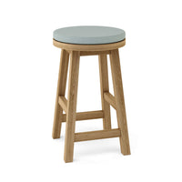 Anderson Teak Round Outdoor Counter Stool constructed from high-quality, weather-resistant teak wood