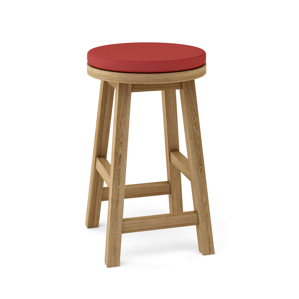 Sunbrella Cast Pomegranate Cushion Color Option for Anderson Teak Alpine Round Counter Stool