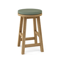 Anderson Teak Round Outdoor Counter Stool constructed from high-quality, weather-resistant teak wood
