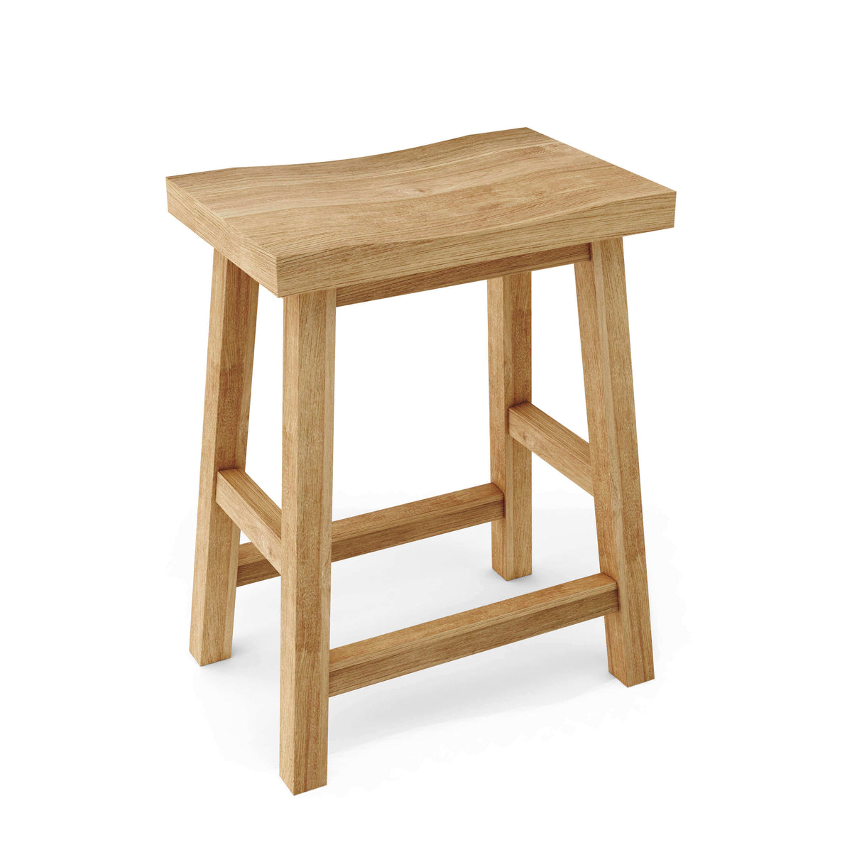Anderson Teak Alpine Rectangular Counter Stool with Footrest and Bar-Height Seat