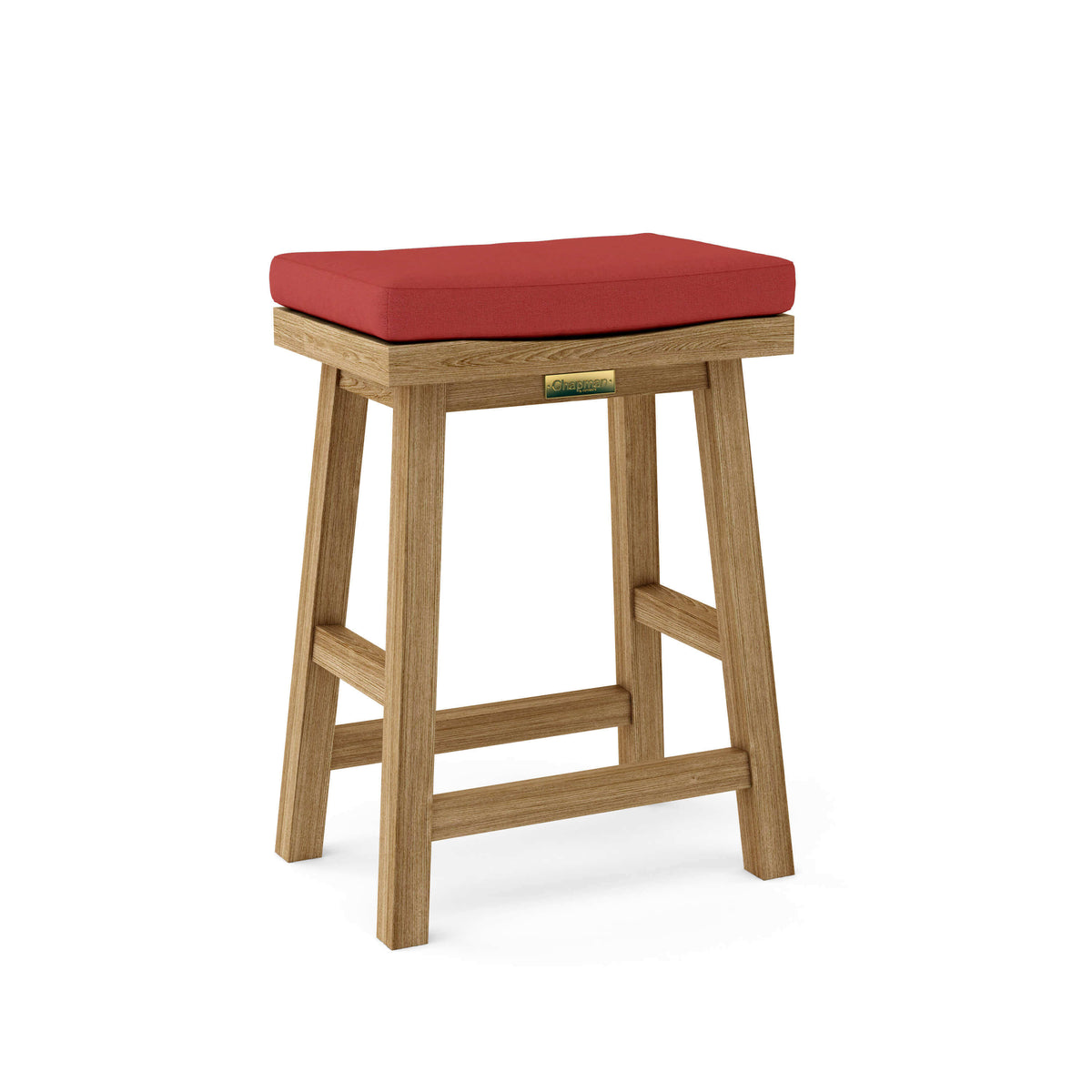 Sunbrella Cast Pomegranate Cushion Color Option for Anderson Teak Alpine Rectangular Counter Stool
