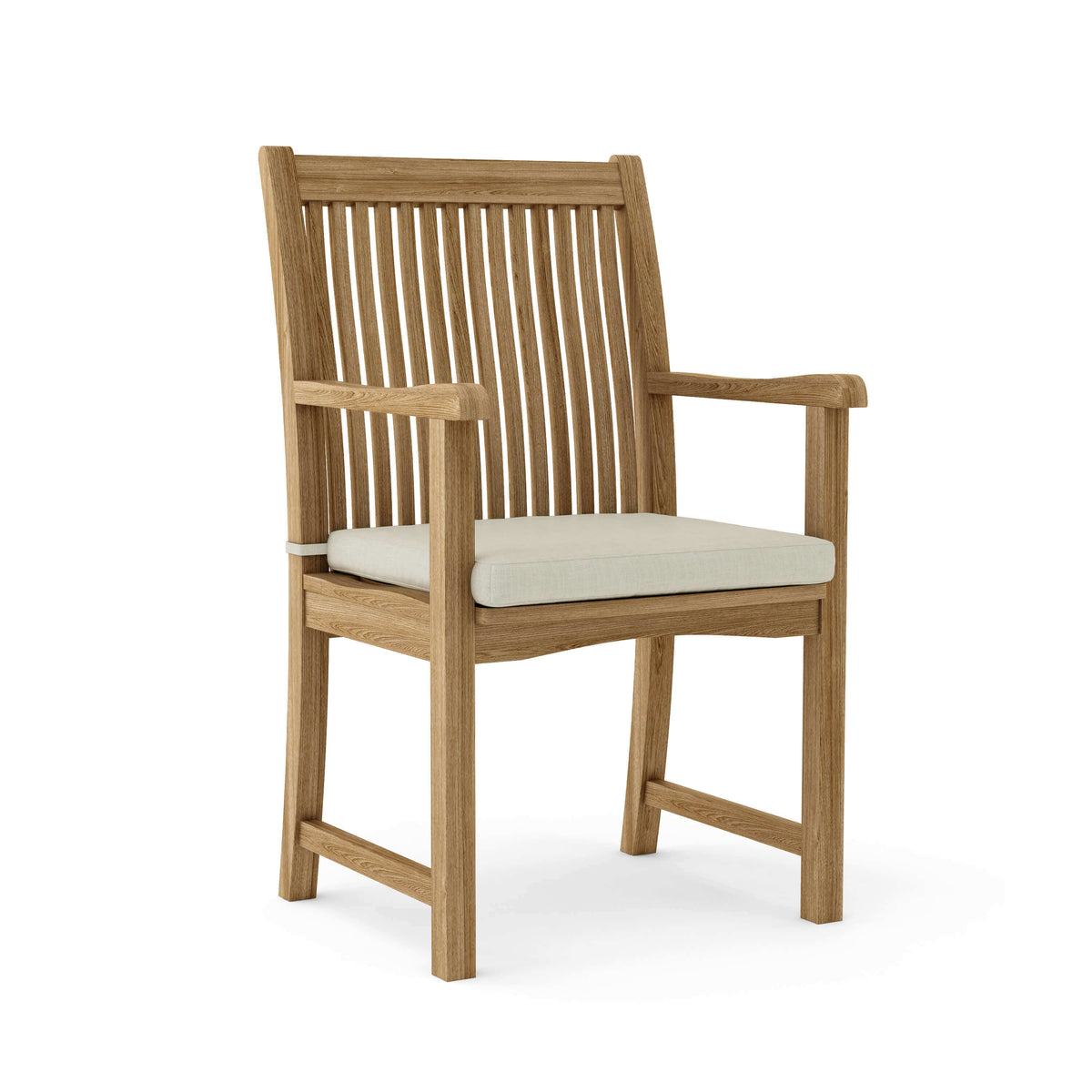 Sunbrella Canvas Natural Cushion Color Option for Anderson Teak Chicago Dining Armchair