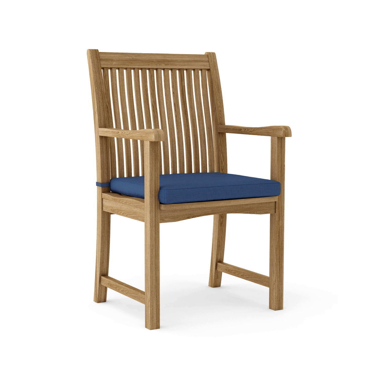 Sunbrella Canvas Navy Cushion Color Option for Anderson Teak Chicago Dining Armchair