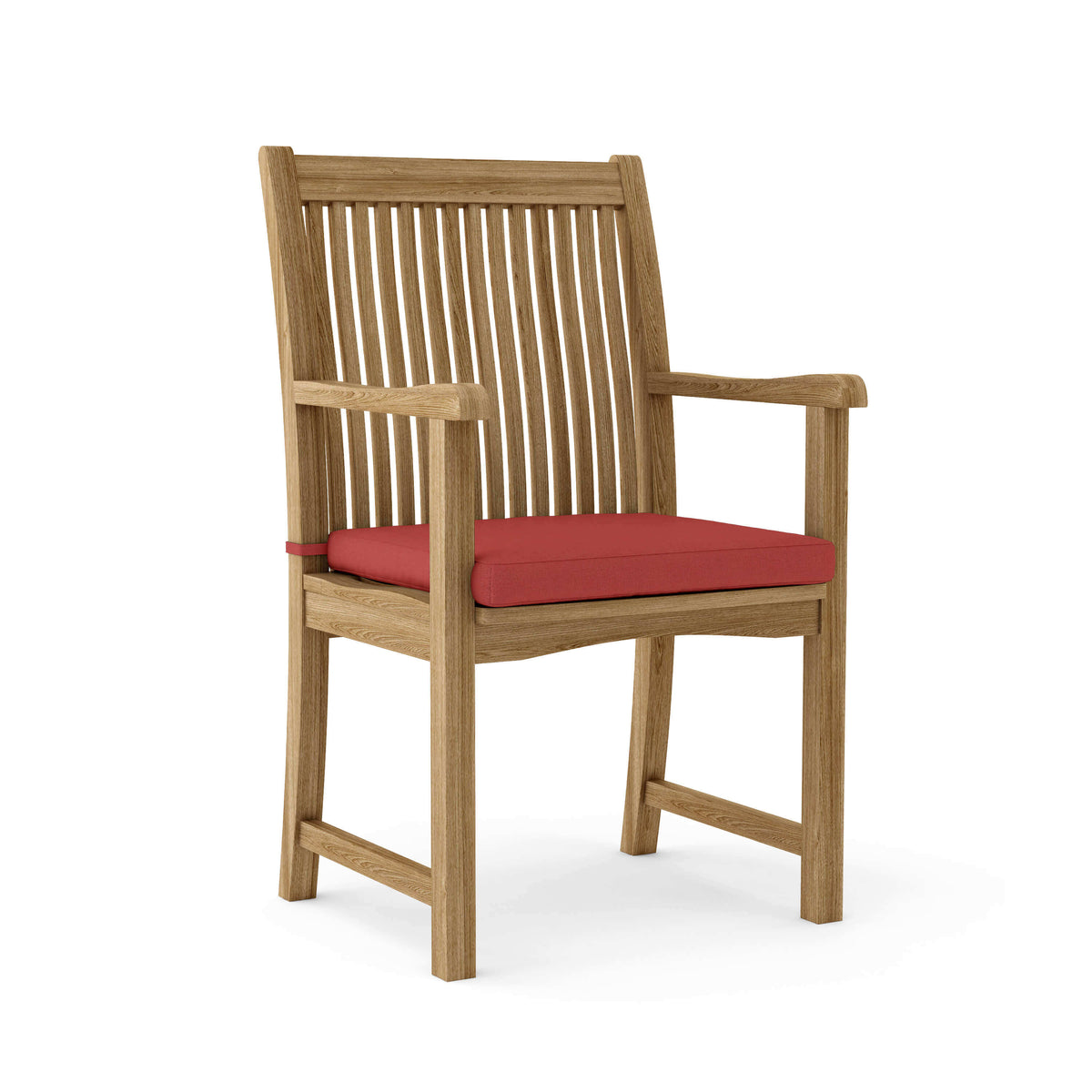 Sunbrella Cast Pomegranate Cushion Color Option for Anderson Teak Chicago Dining Armchair