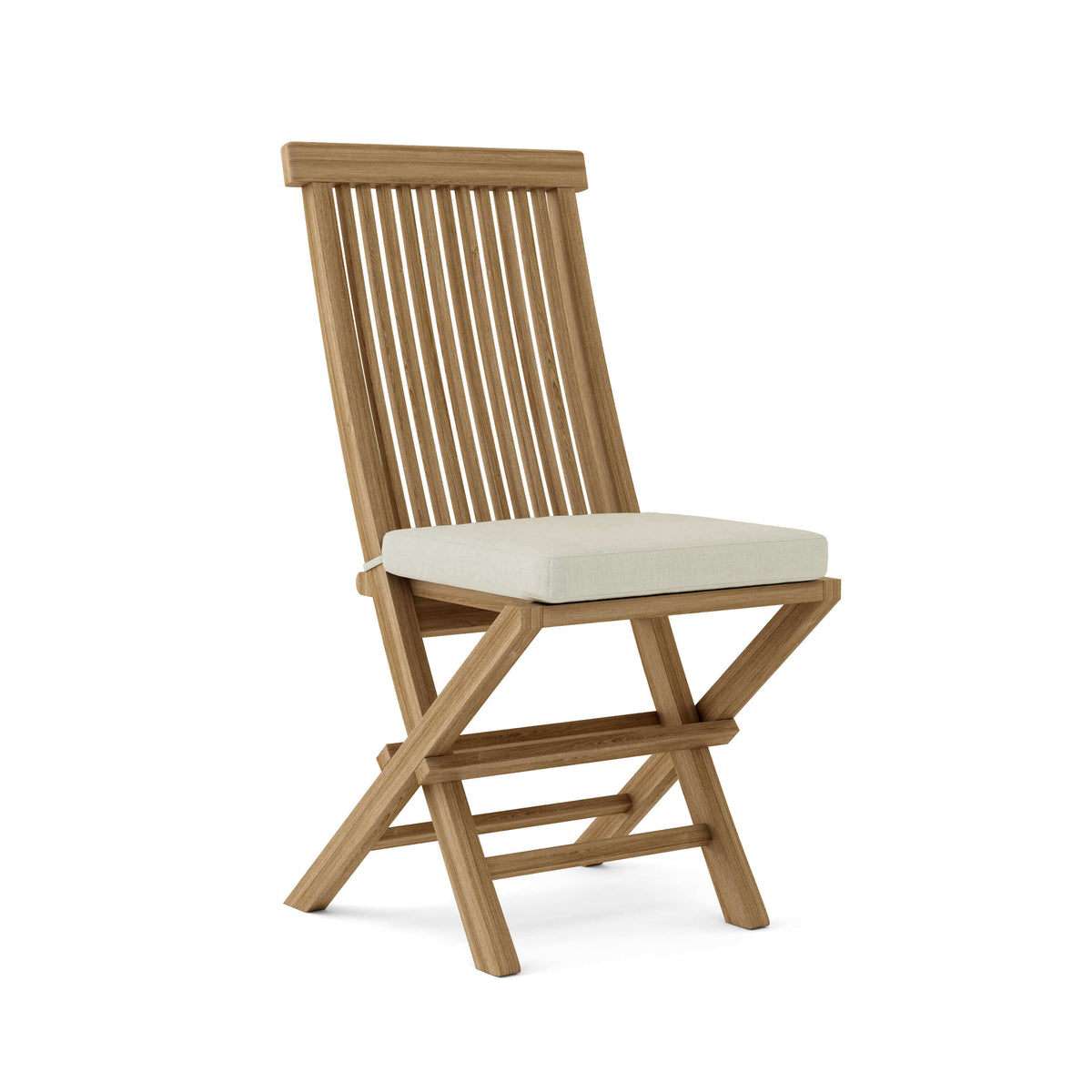 Sunbrella Canvas Natural Cushion Color Option for Anderson Teak Classic Folding Chair 2 Piece Set