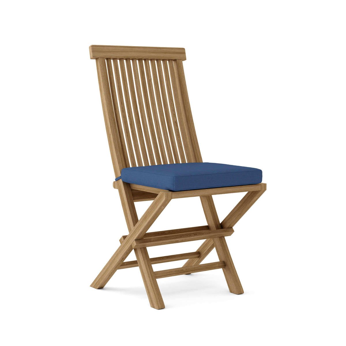 Sunbrella Canvas Navy Cushion Color Option for Anderson Teak Classic Folding Chair 2 Piece Set
