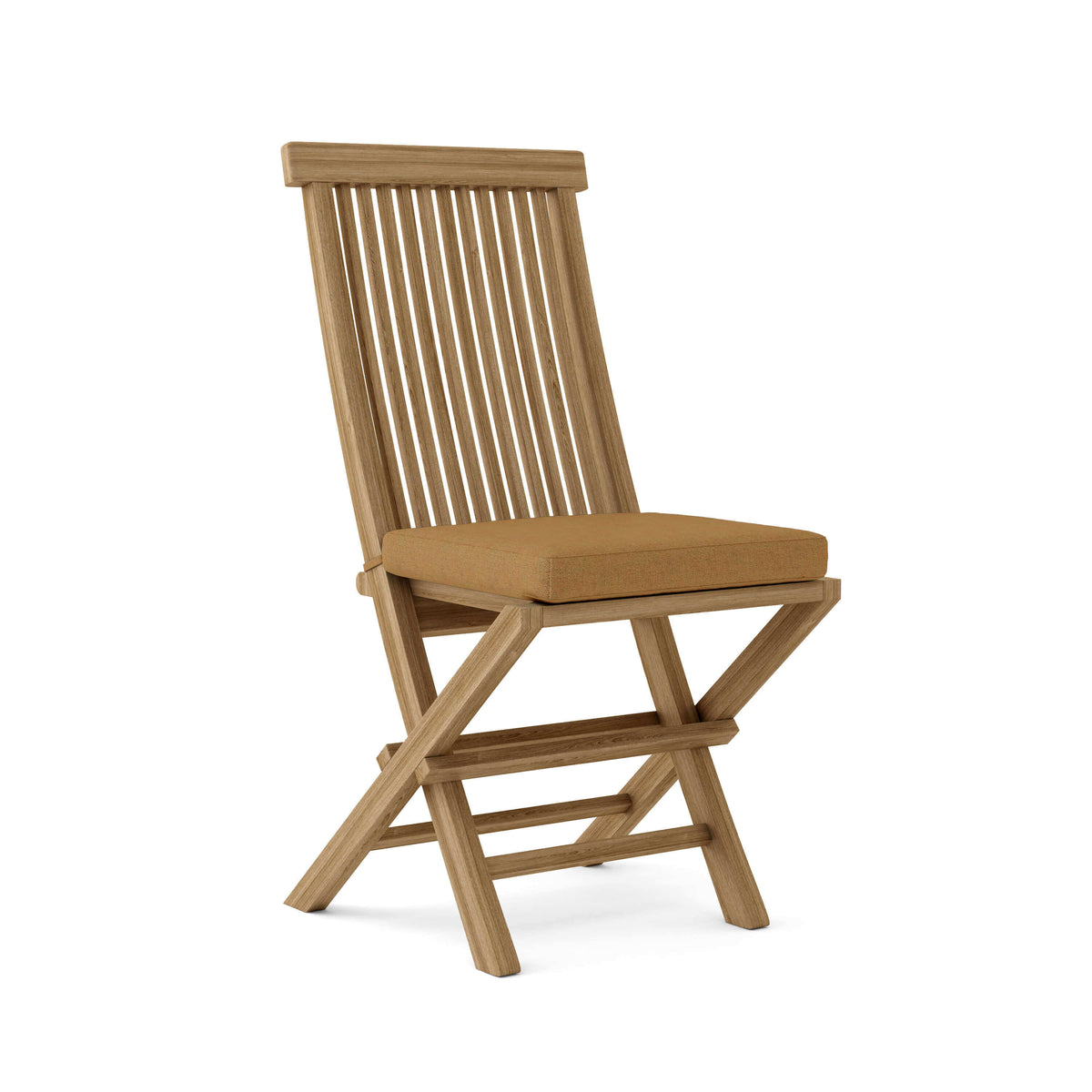 Sunbrella Canvas Teak Cushion Color Option for Anderson Teak Classic Folding Chair 2 Piece Set
