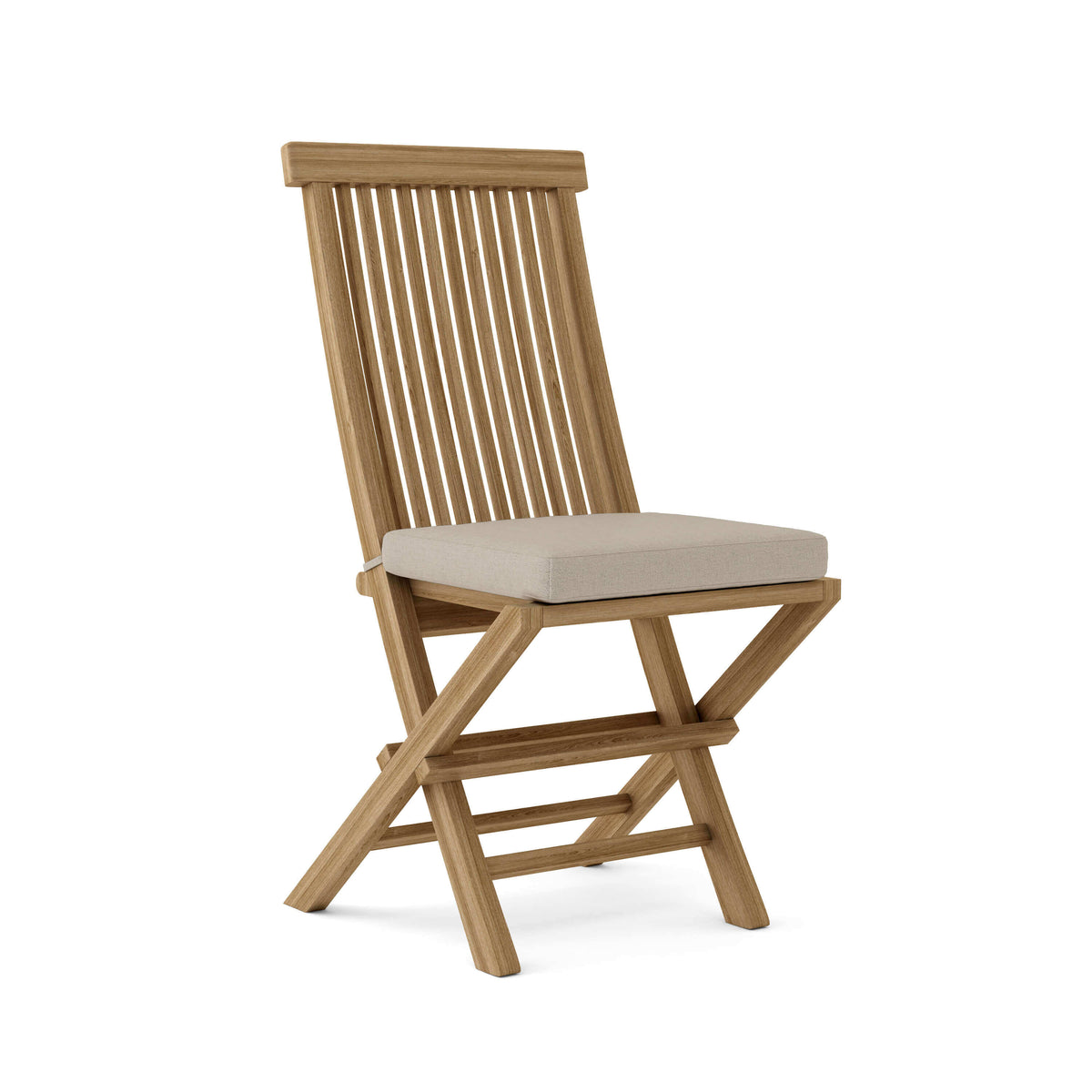 Sunbrella Cast Ash Cushion Color Option for Anderson Teak Classic Folding Chair 2 Piece Set