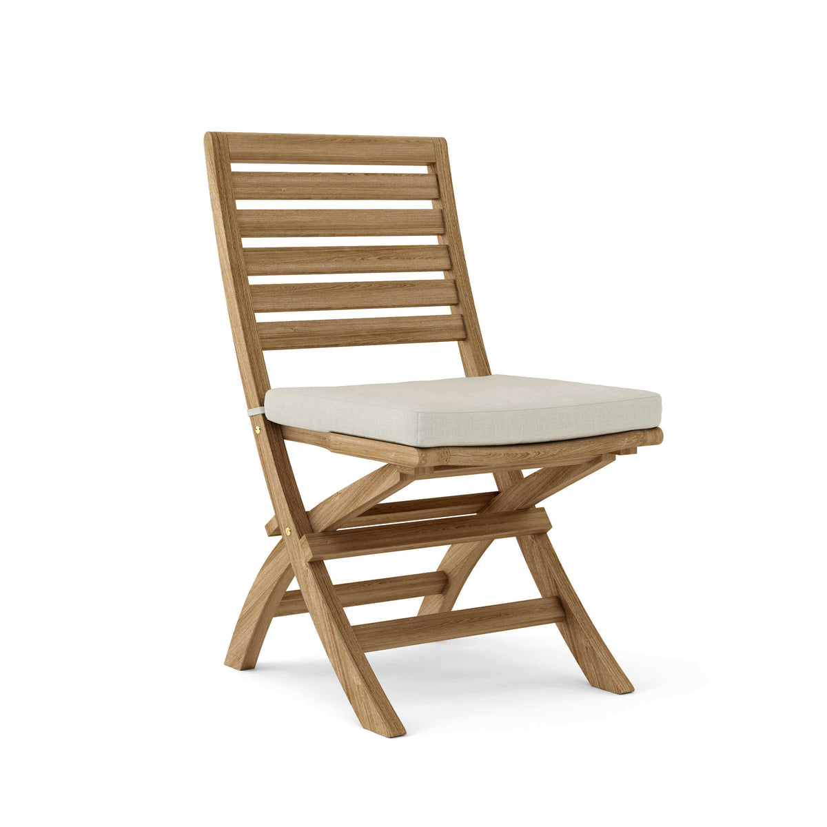 Sunbrella Canvas Natural Cushion Color Option for Anderson Teak Bahama 3 Piece Outdoor Bistro Table Set