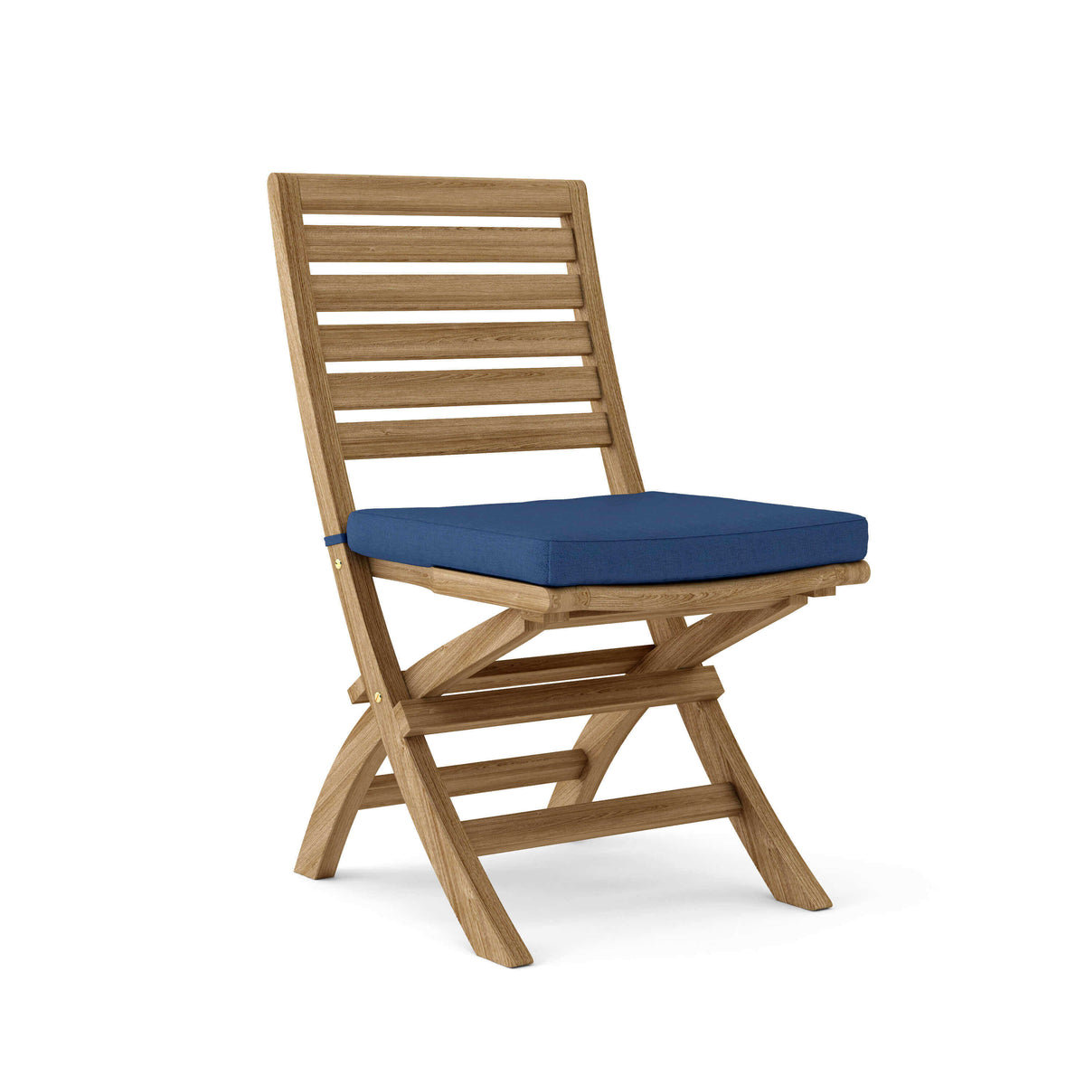 Sunbrella Canvas Navy Cushion Color Option for Anderson Teak Bahama 3 Piece Outdoor Bistro Table Set