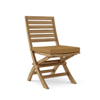 Anderson Teak outdoor folding chairs with Sunbrella outdoor cushions