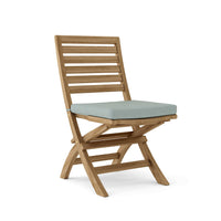 Anderson Teak outdoor folding chairs with Sunbrella outdoor cushions
