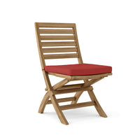 Anderson Teak outdoor folding chairs with Sunbrella outdoor cushions