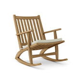 Sunbrella Canvas Natural Cushion Color Option for Anderson Teak Modern Rocking Armchair