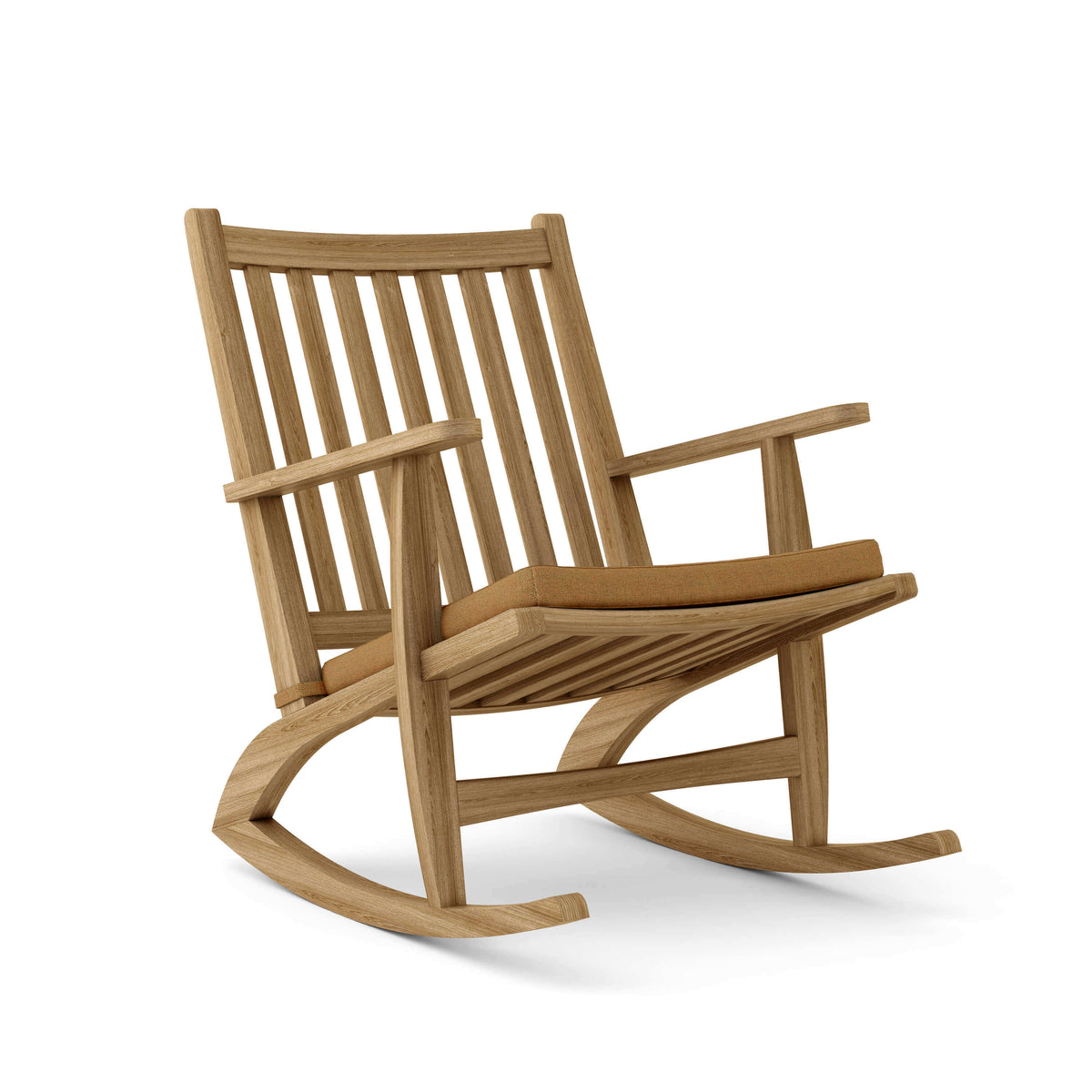 Sunbrella Canvas Teak Cushion Color Option for Anderson Teak Modern Rocking Armchair