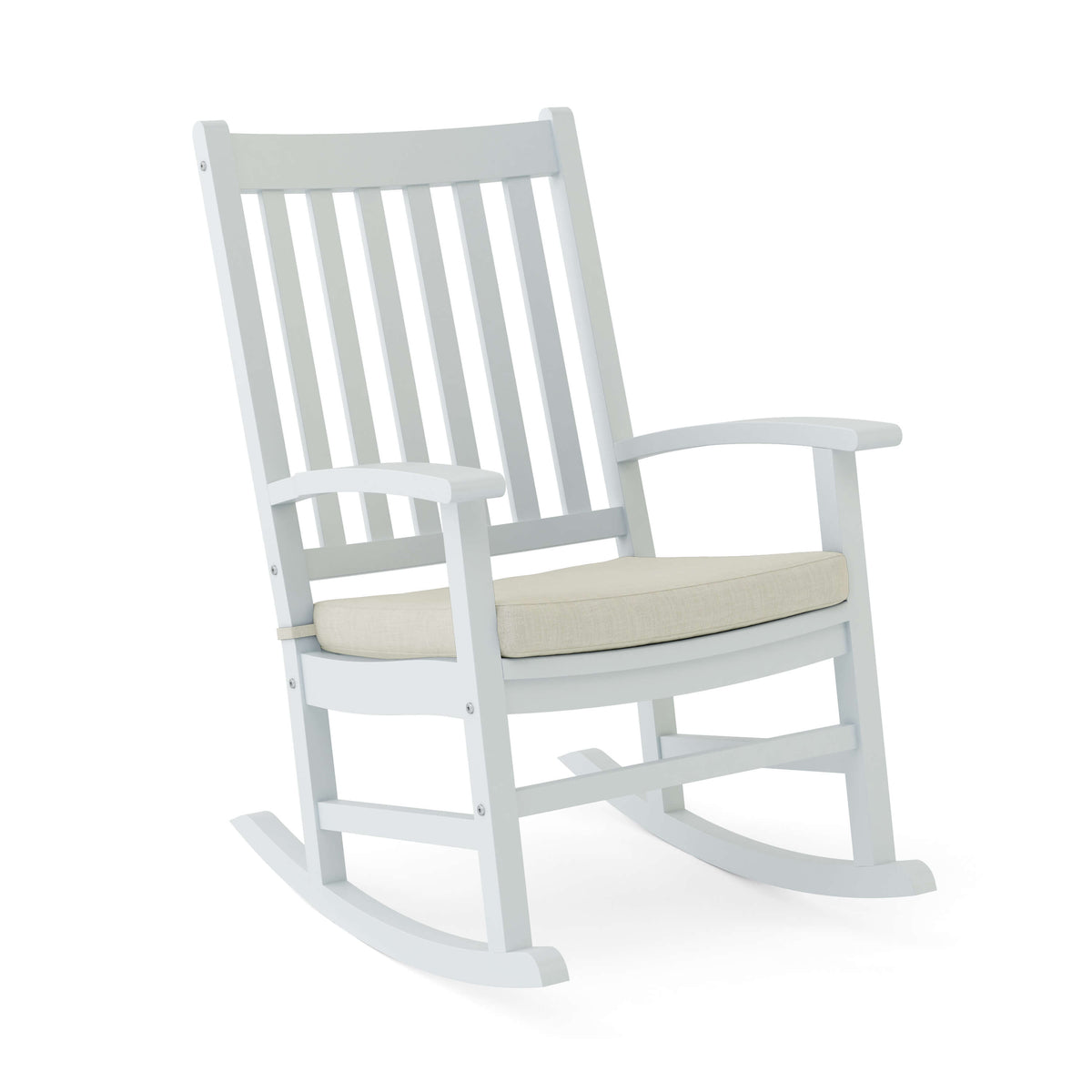 Sunbrella Canvas Natural Cushion Color Option for Anderson Teak Barcelona Rocking Armchair