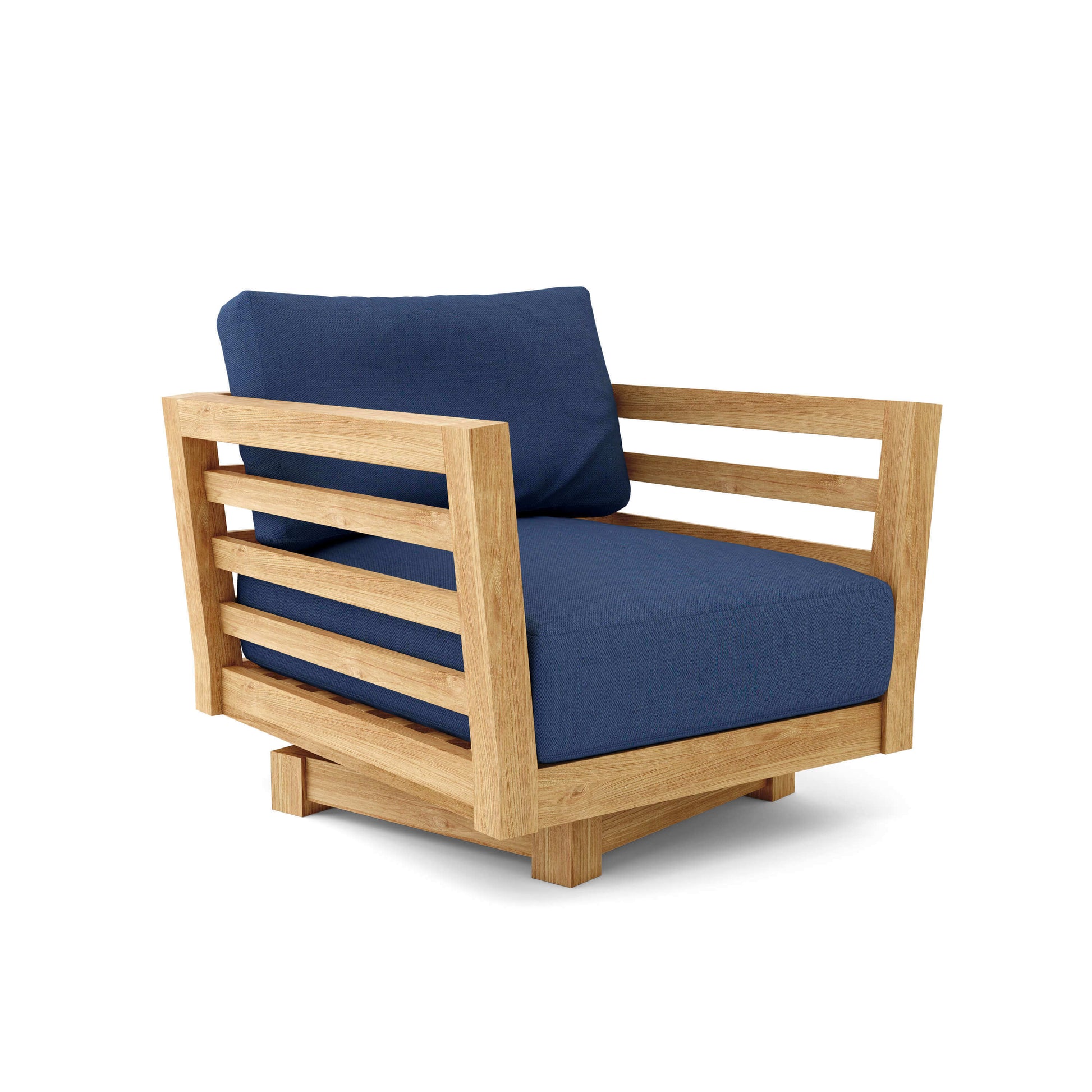 Anderson Teak Cordoba Deep Seating Swivel Armchair Detail with Swivel Mechanism and Teak Frame Build