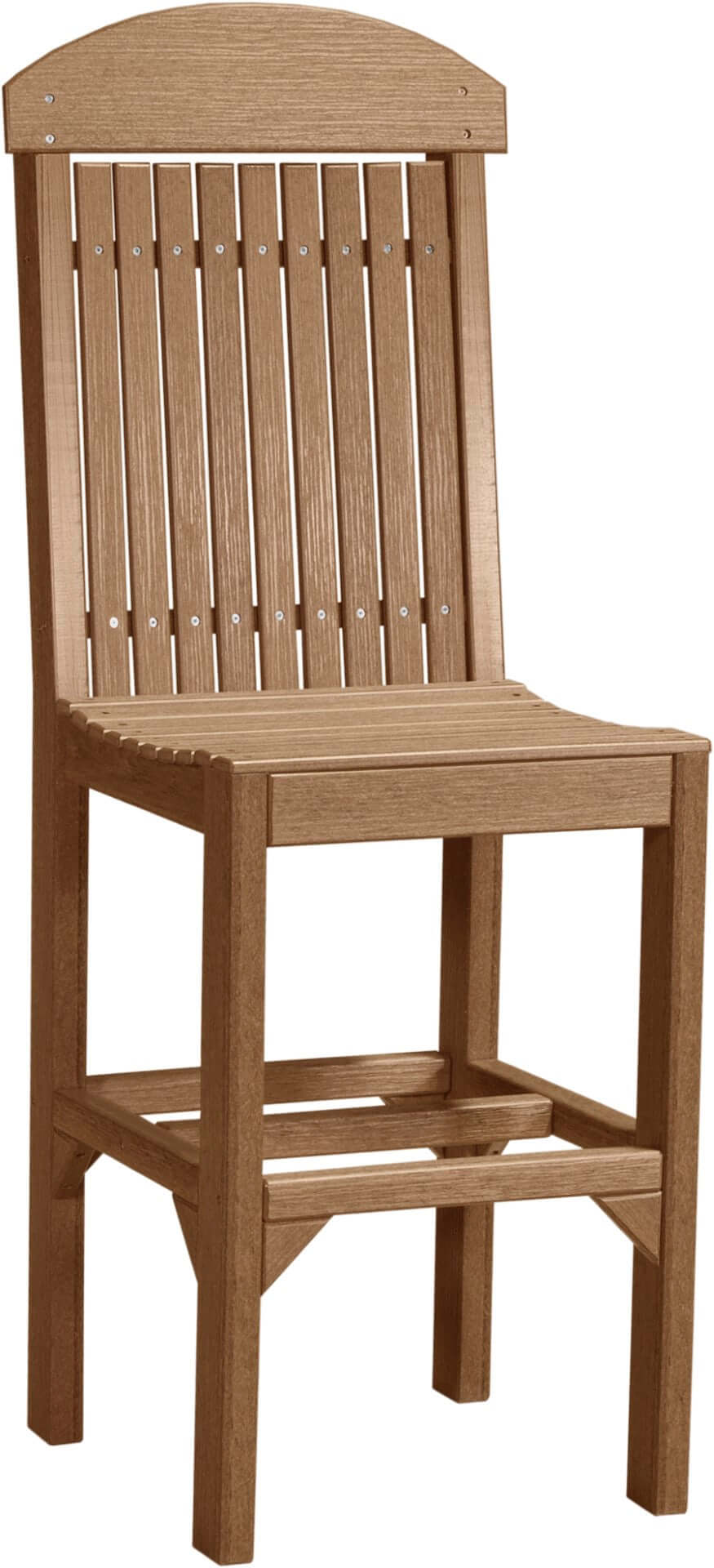 LuxCraft Classic Side Chair in Antique Mahogany — side profile view, slatted poly chair construction