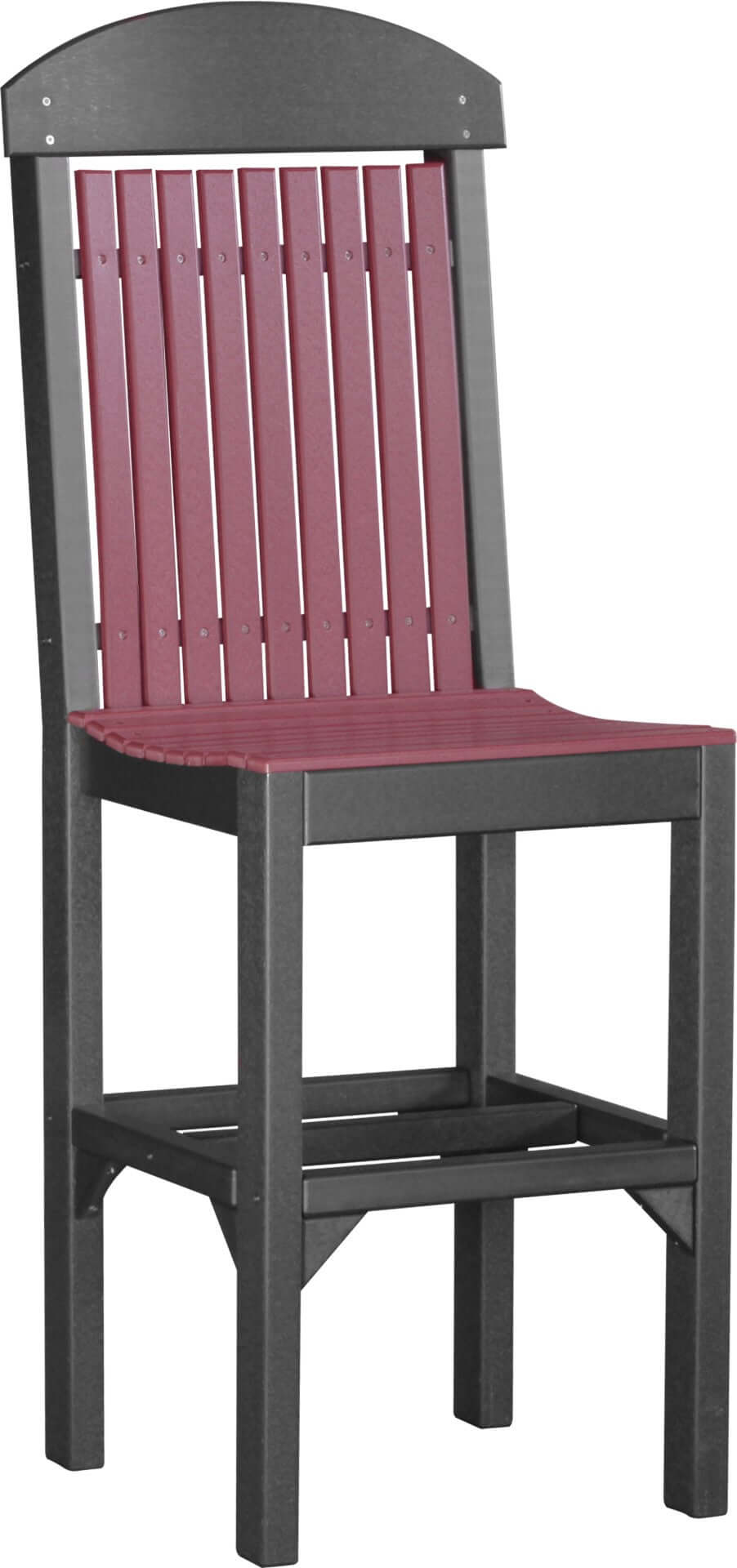 LuxCraft Classic Side Chair in Cherrywood and Black — side profile view, slatted poly chair construction