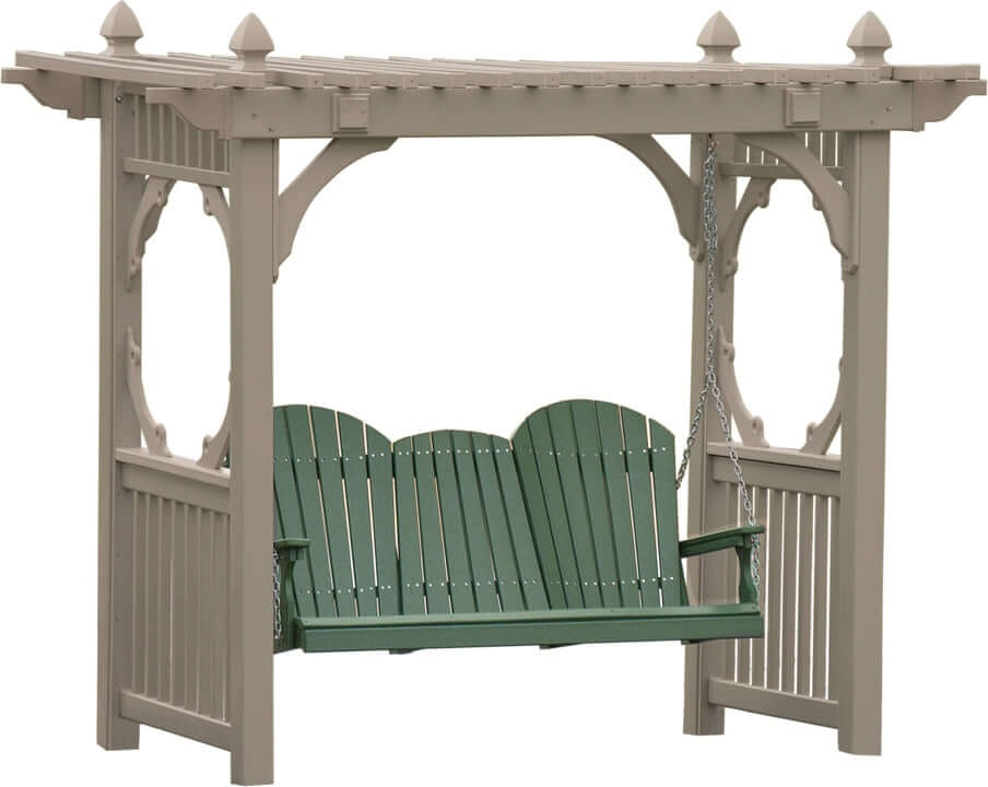 LuxCraft 5' Adirondack Porch Swing Set with a clay frame