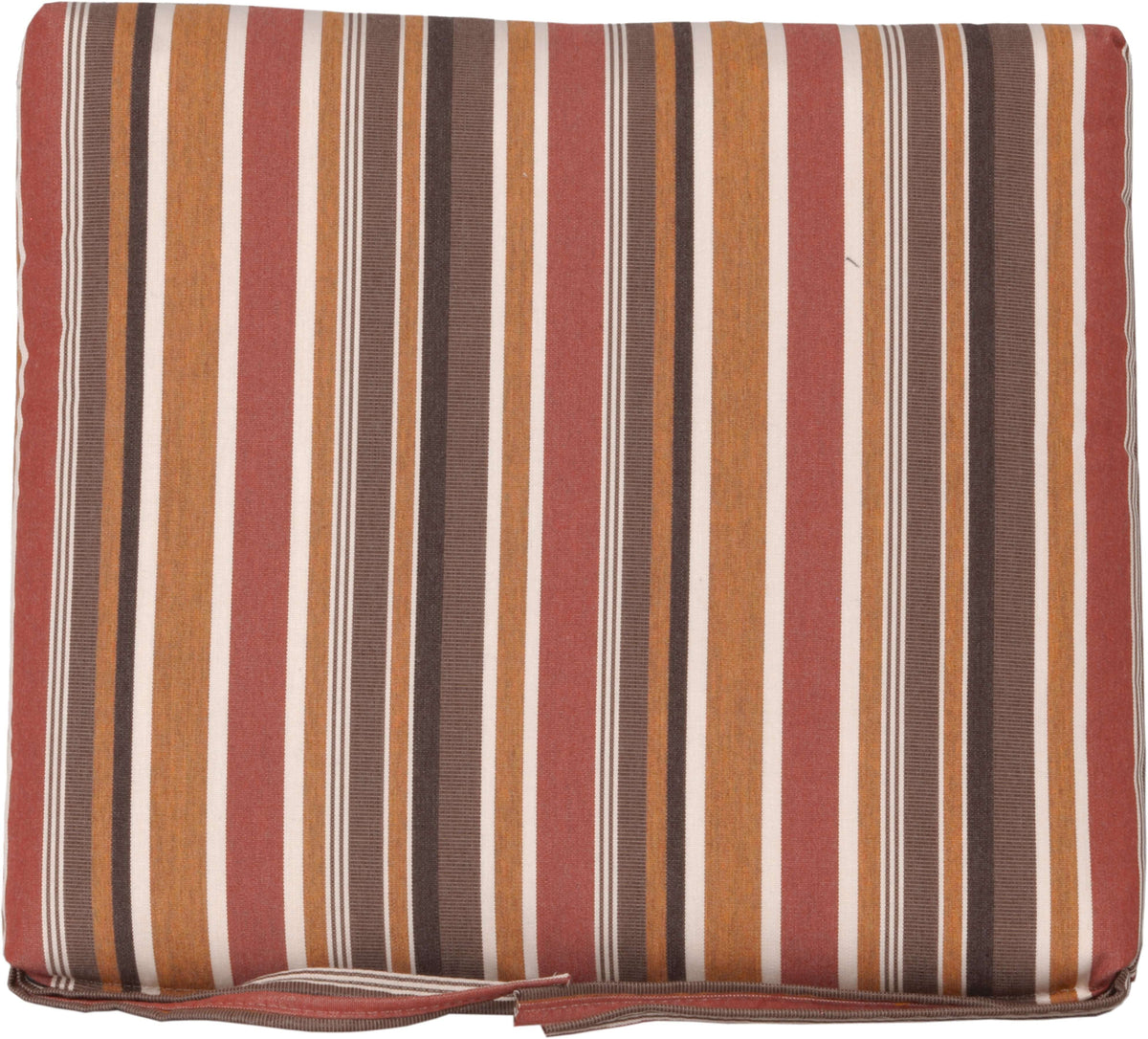 LuxCraft Outdoor Dining Chair Seat Cushion in Red paired for patio chair upgrade — weather-resistant cover
