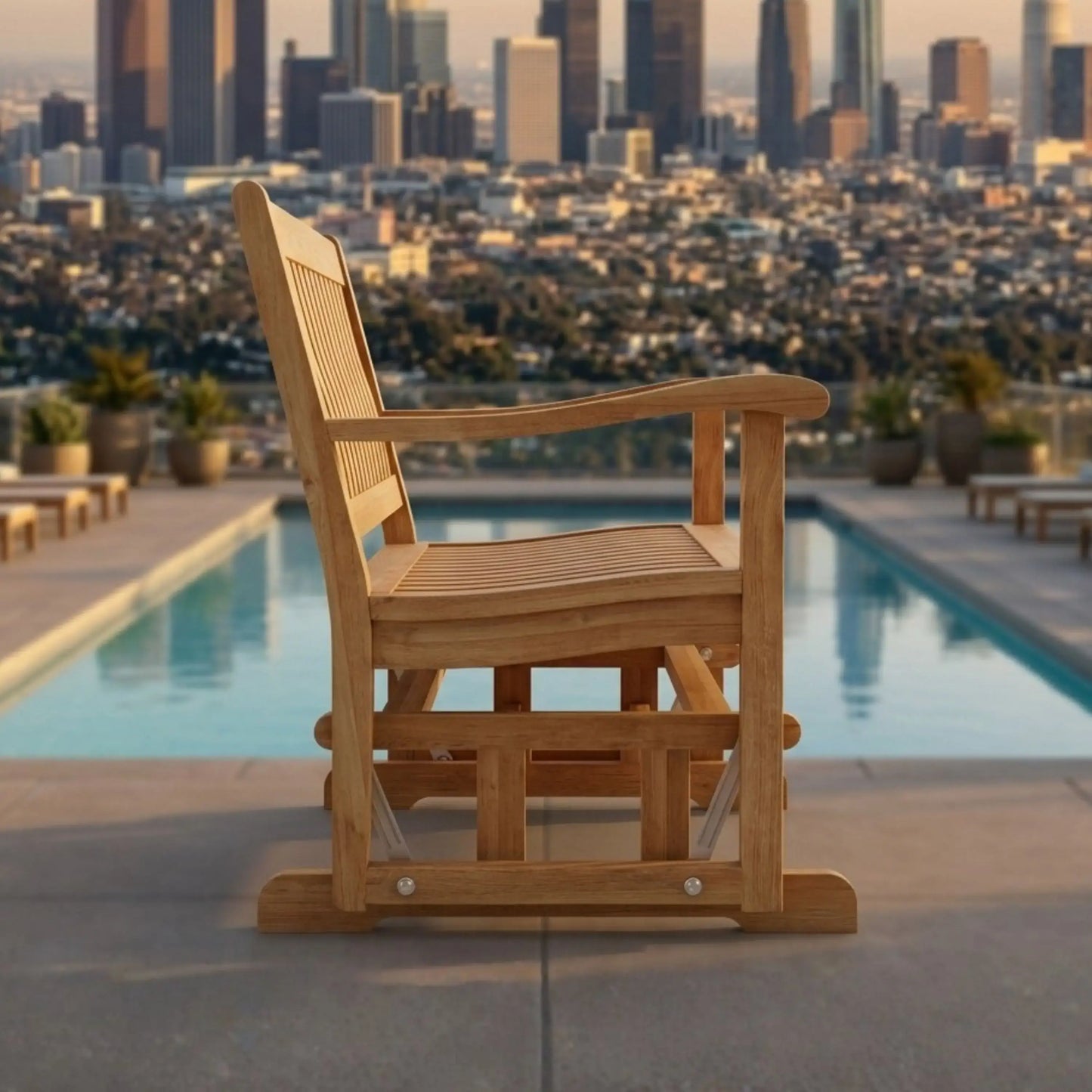 Anderson Teak Del Amo 4 Foot Glider Side View with Daybed Profile