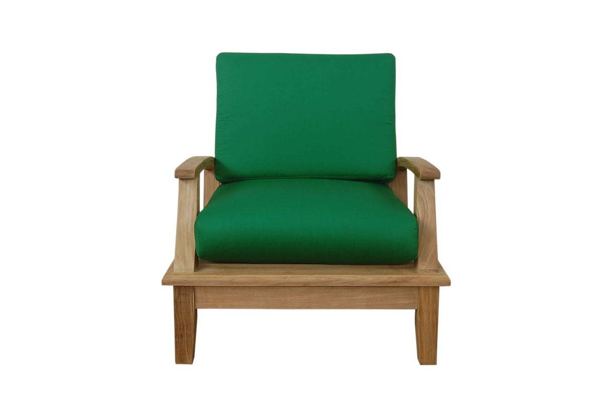 Anderson Teak Brianna Deep Seating Armchair with Sunbrella Cushions for Outdoor Deep Seating