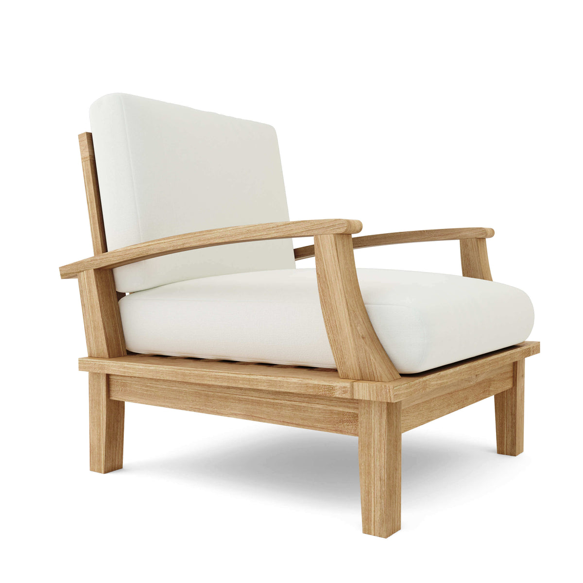 Sunbrella Canvas Natural Cushion Color Option for Anderson Teak Brianna Deep Seating Armchair