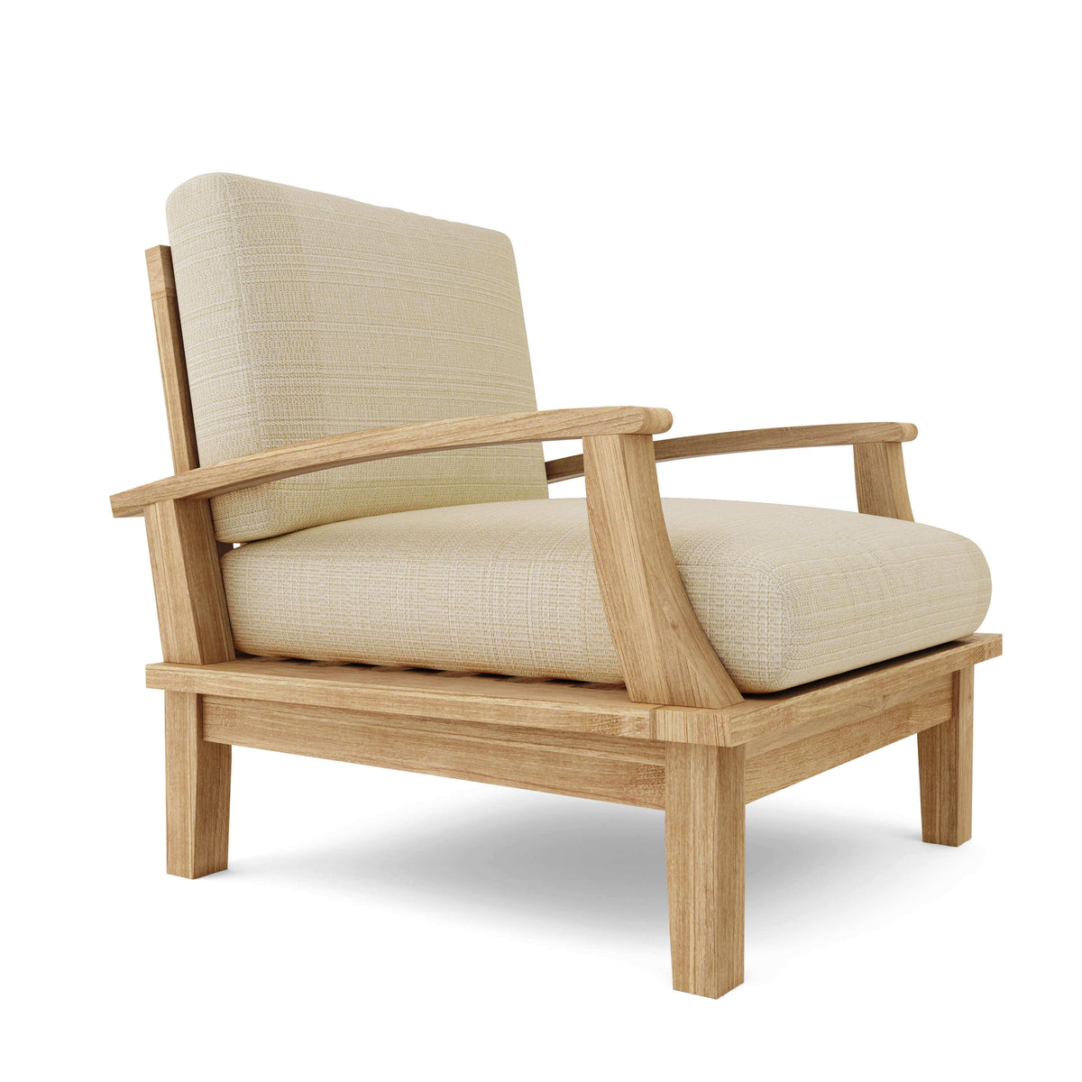 Sunbrella Linen Antique Beige Cushion Color Option for Anderson Teak Brianna Deep Seating Armchair