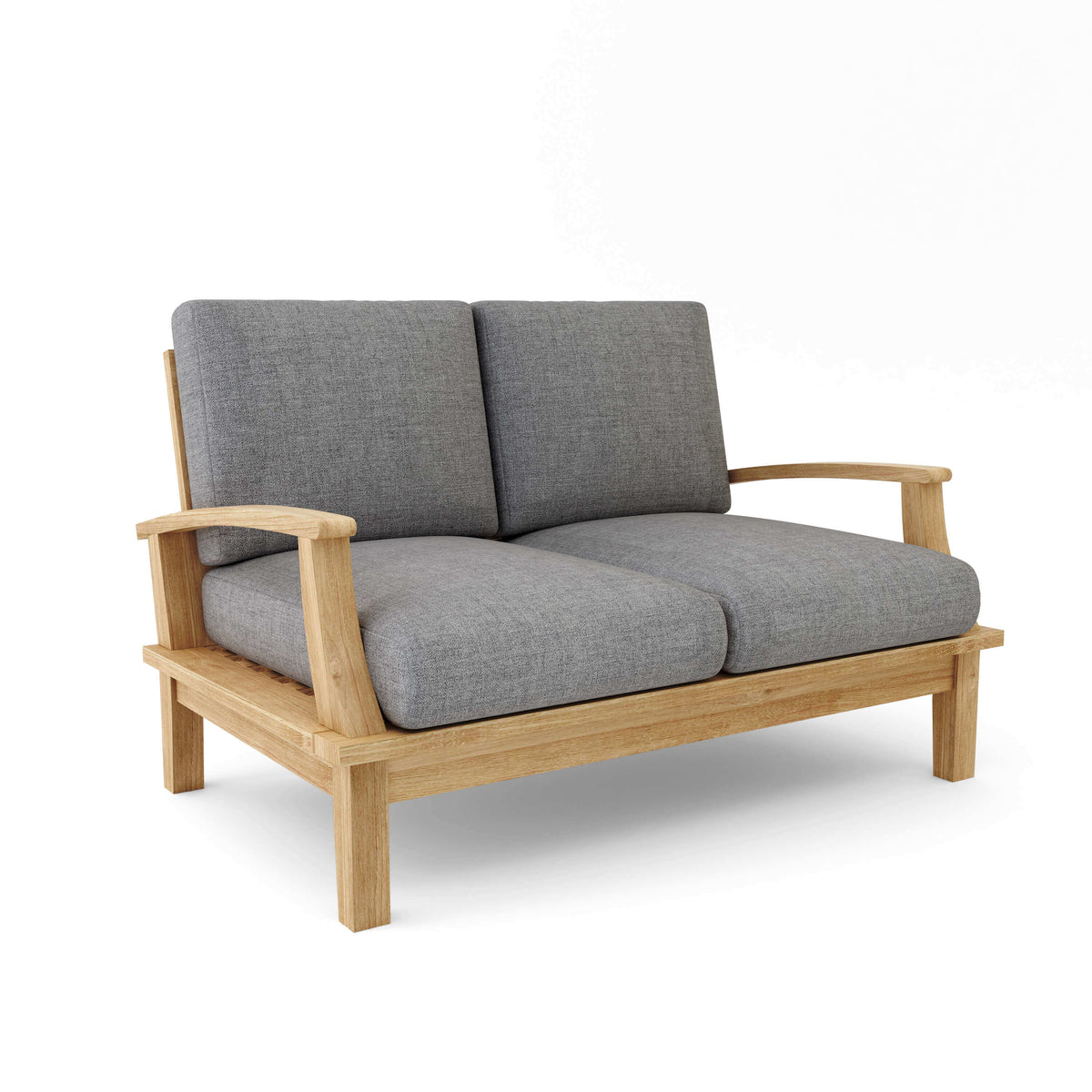 Sunbrella Cast Slate Cushion Color Option for Anderson Teak Brianna Deep Seating Loveseat
