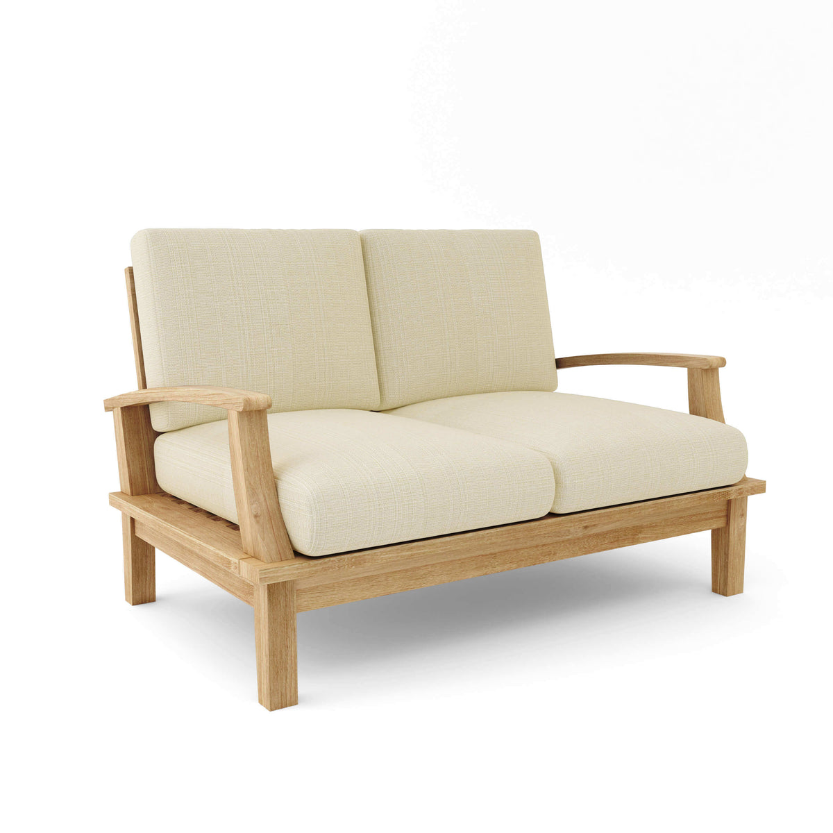 Sunbrella Linen Antique Beige Cushion Color Option for Anderson Teak Brianna Deep Seating Loveseat