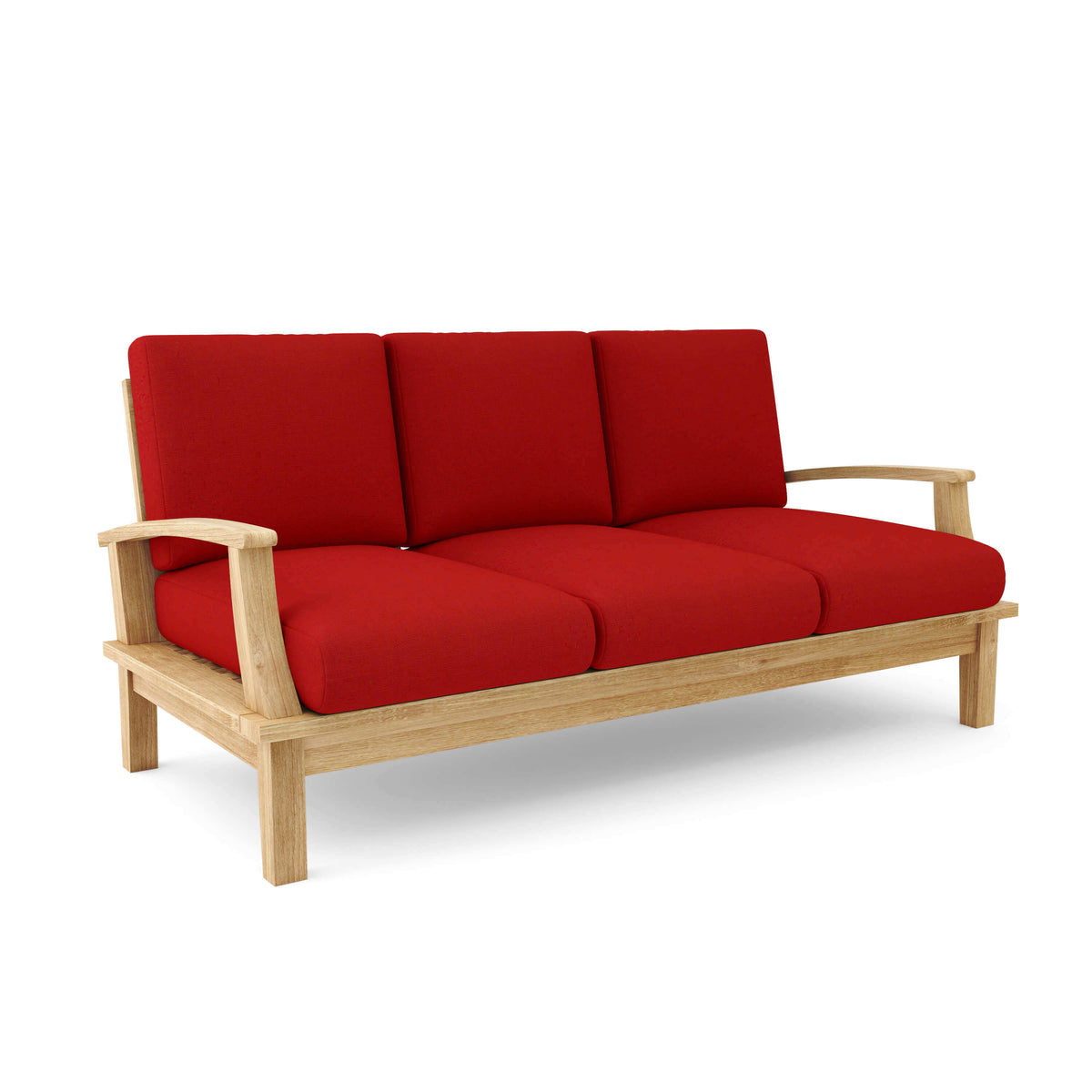 Sunbrella Canvas Jockey Red Cushion Color Option for Anderson Teak Brianna Deep Seating Sofa
