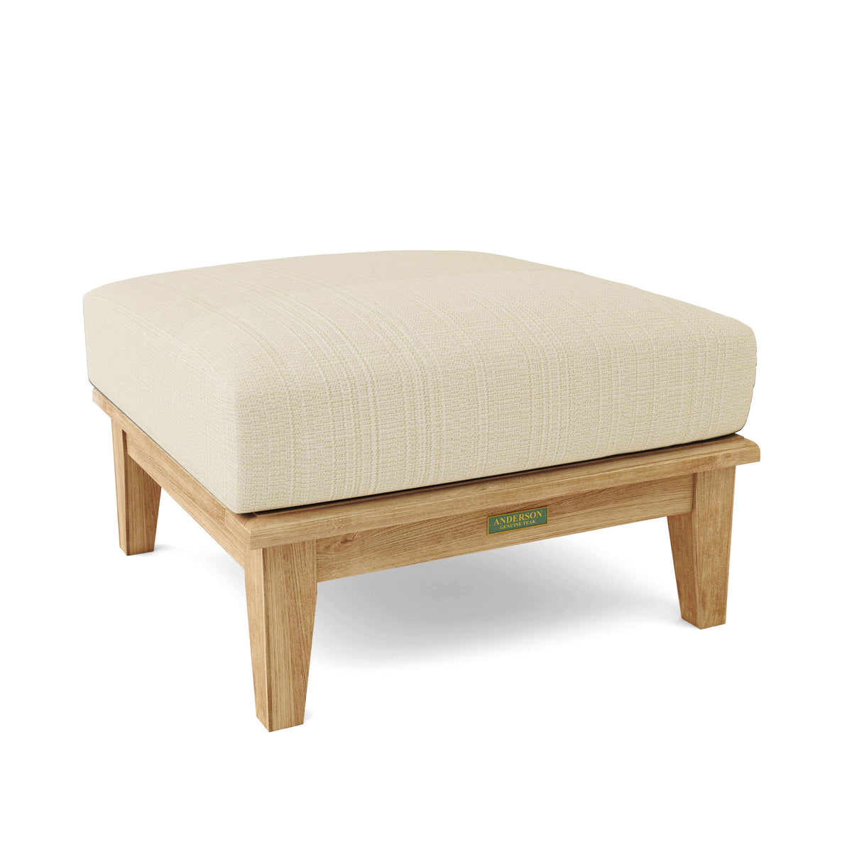 Sunbrella Linen Antique Beige Cushion Color Option for Anderson Teak Brianna Ottoman