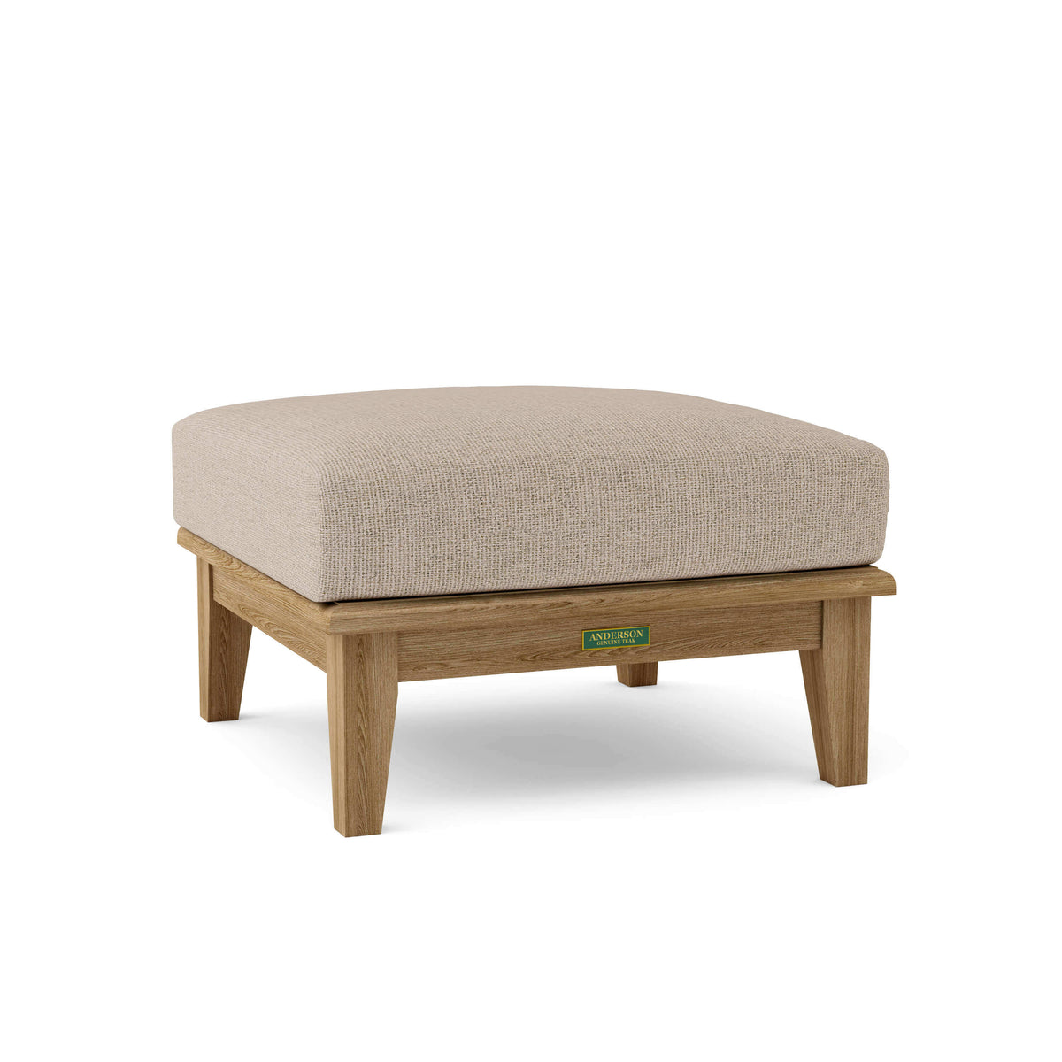 Anderson Teak Outdoor Ottoman made from all-weather teak wood