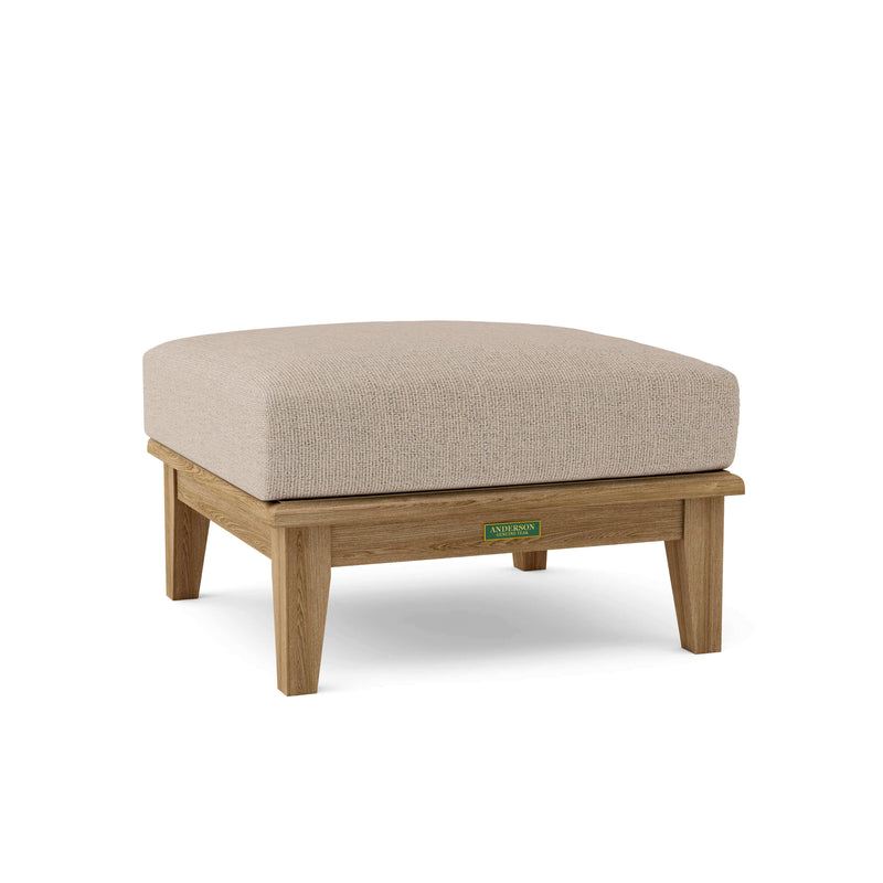 Anderson Teak Outdoor Ottoman made from all-weather teak wood